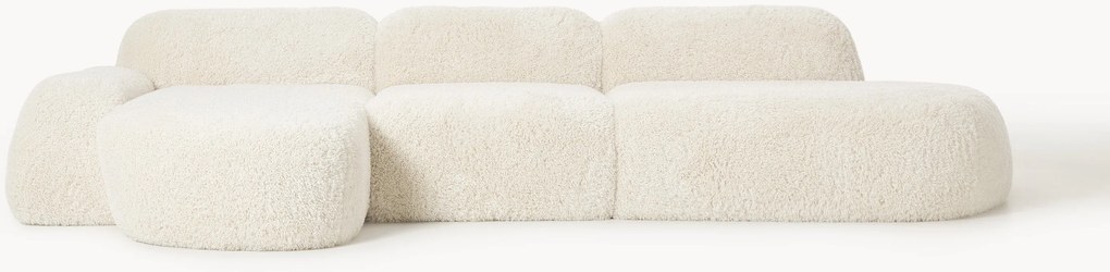 Sofá de canto modular em teddy Wolke (4 lugares)