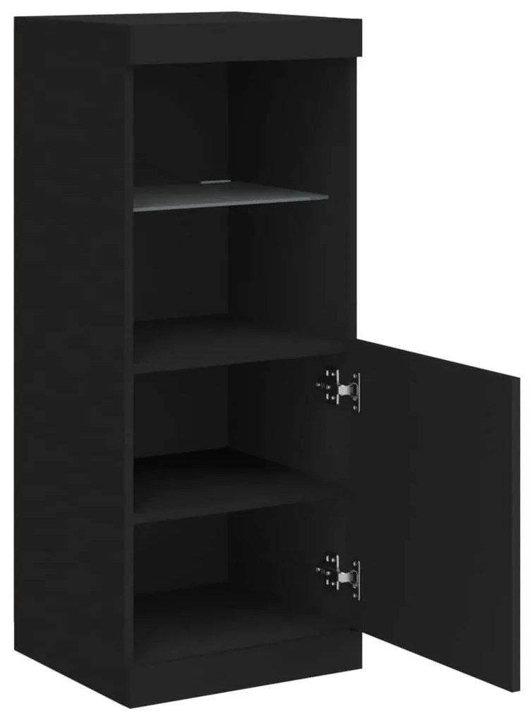 Aparador com luzes LED 41x37x100 cm preto