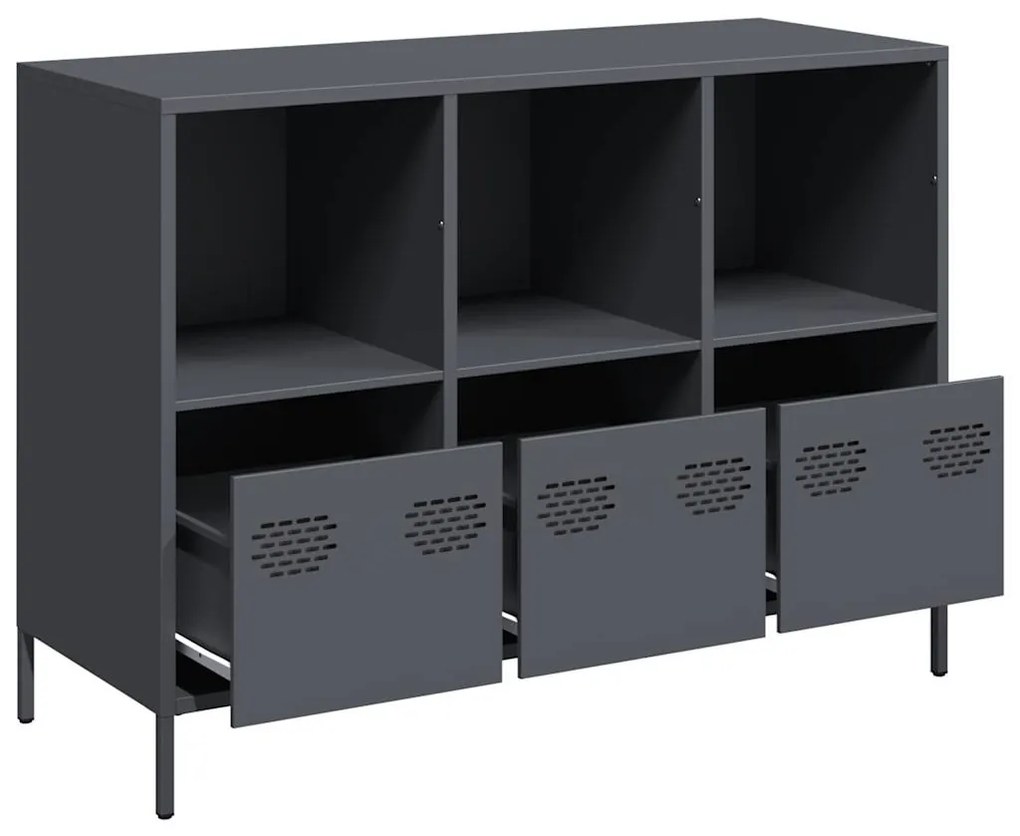 Aparador 101,5x39x73,5 cm aço laminado a frio antracite