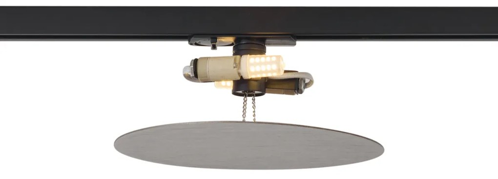 Candeeiro de teto moderno cor de bronze para sistema de calhas de iluminação monofásico com 2 luzes - Iconic Pulley