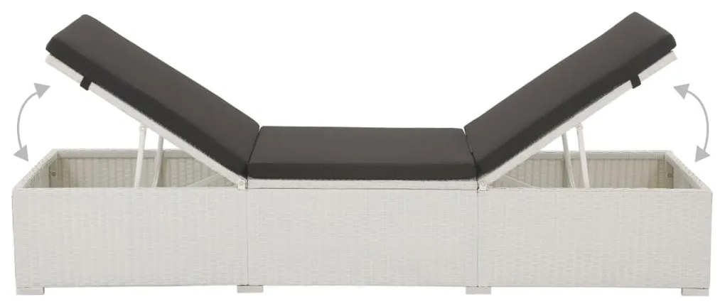 Espreguiçadeira com almofadão vime PE branco