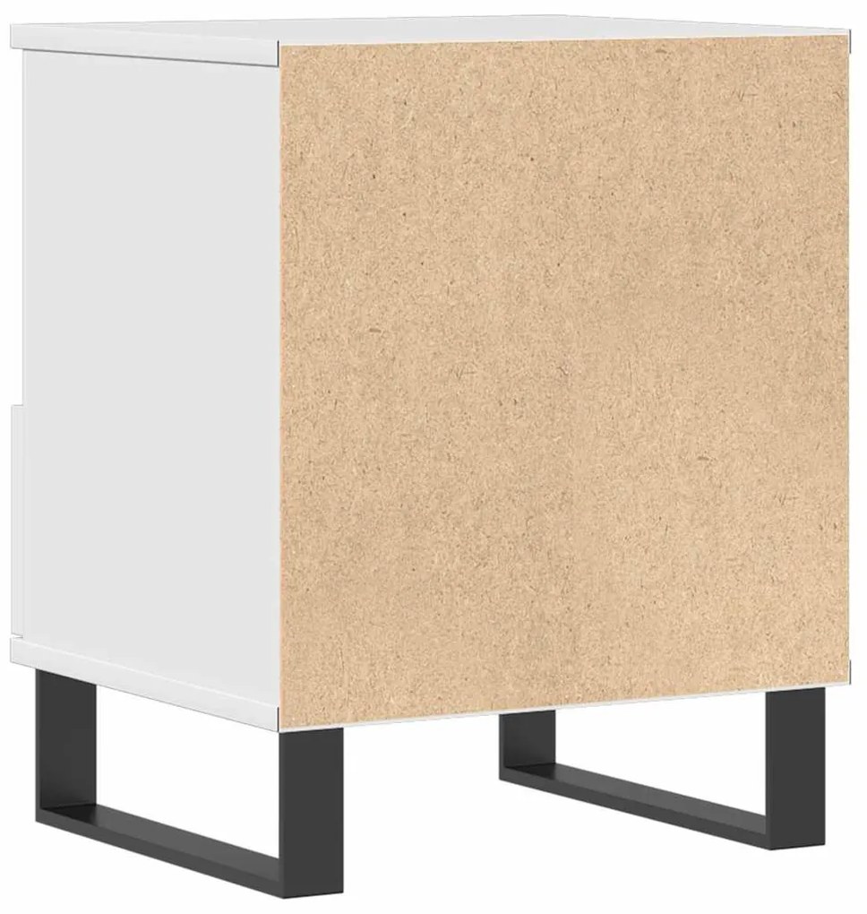 Mesa de cabeceira 40x35x50cm derivados madeira branco brilhante