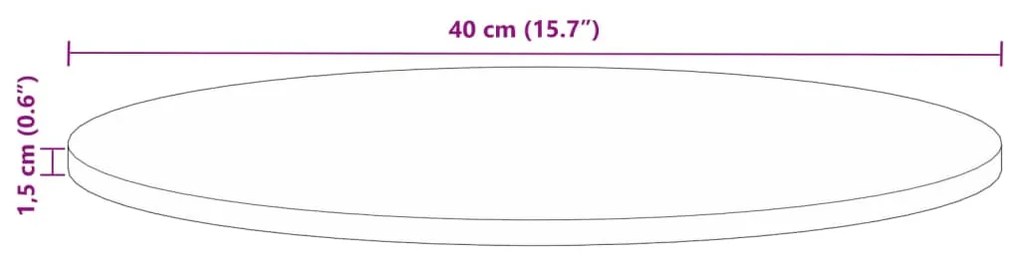 Tampo de mesa redondo Ø40x1,5 cm madeira recuperada maciça