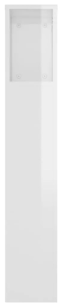 Armário de cabeceira 220x18,5x104,5 cm branco brilhante