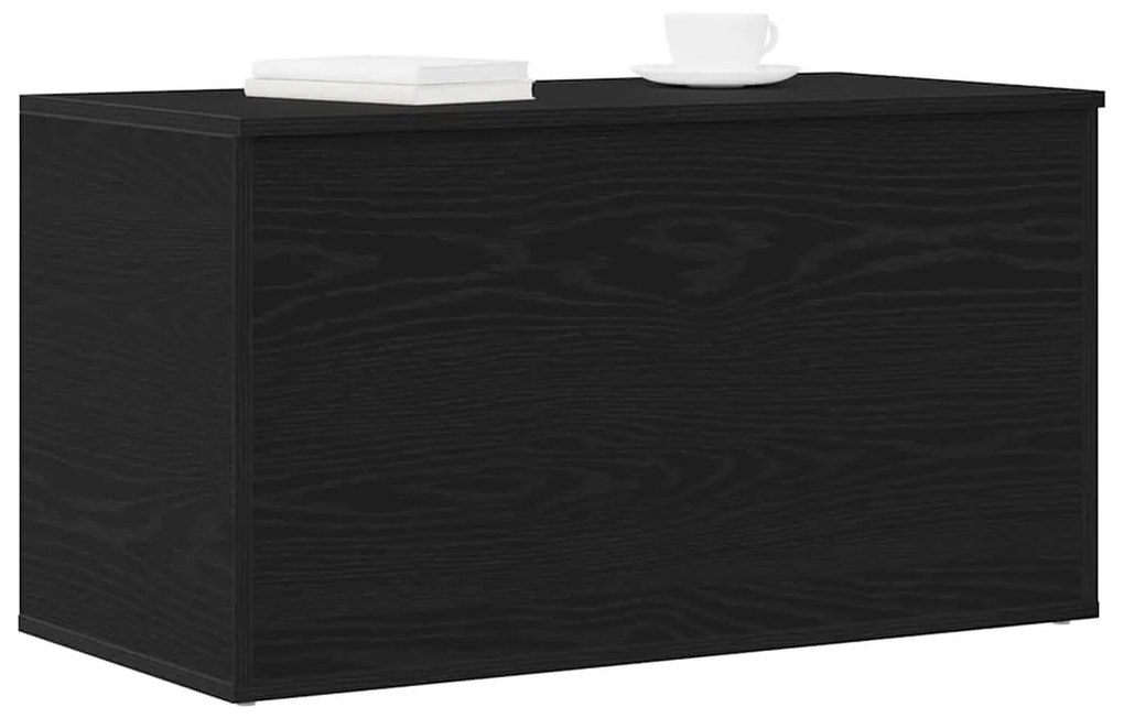 Baú de Armazenamento vidaXL Preto Carvalho 84x42x46 cm em Madeira Comp