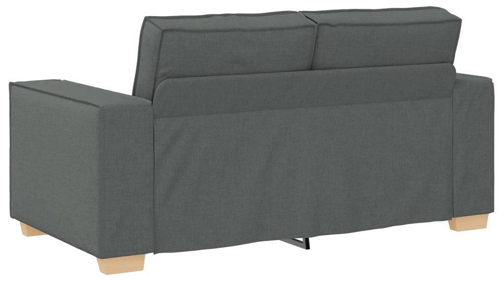 Conjunto de Sofá de 3 Peças com Almofadas em Tecido Cinza Escuro