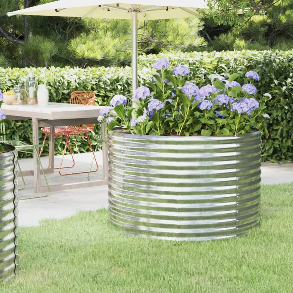 vidaXL Canteiro elevado jardim 100x100x68 aço galvanizado prateado