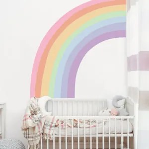 Autocolante de parede para quarto de criança - Arco-íris colorido
