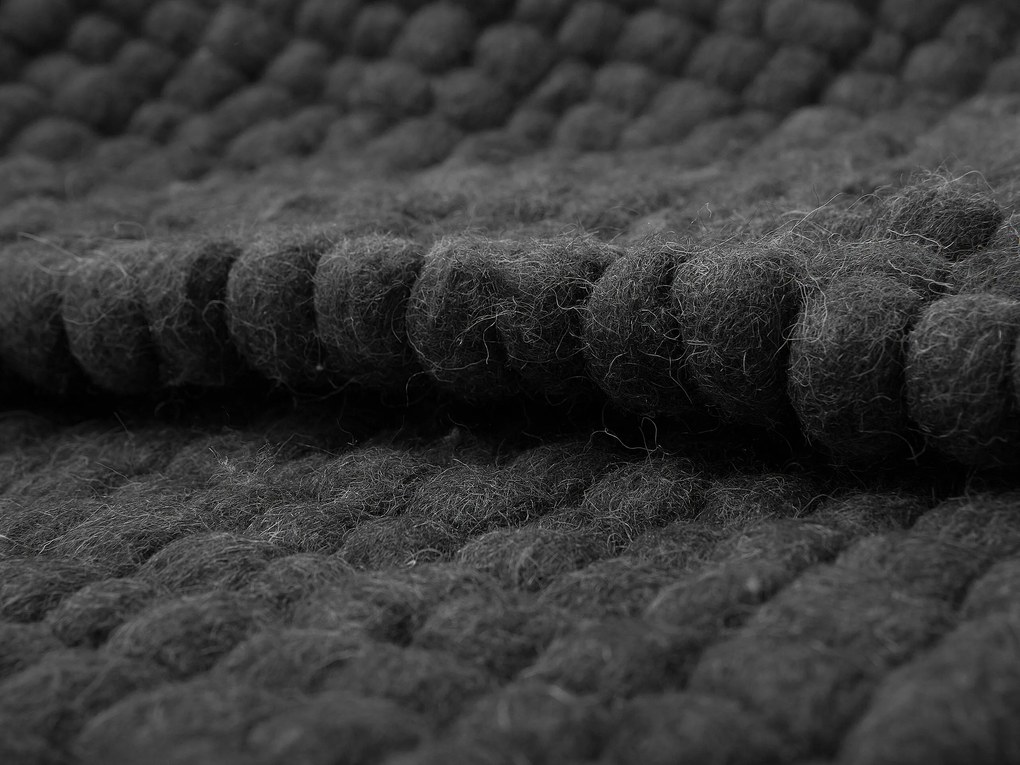 Tapete de lã cinzento escuro 160 x 230 cm AMDO Beliani