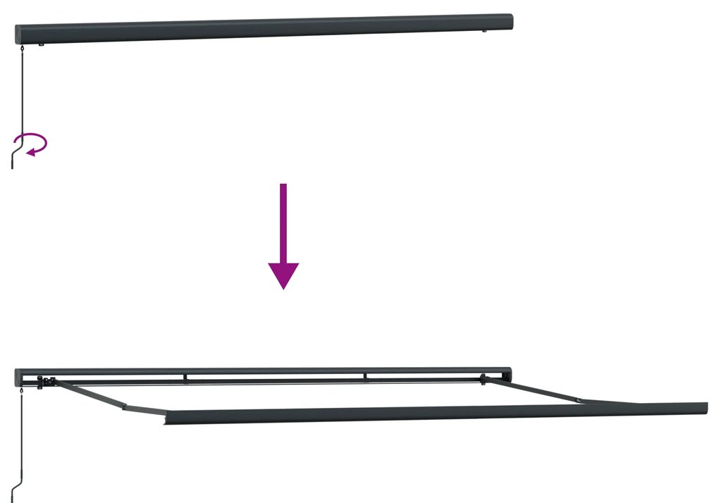 Toldo Retrátil Manual vidaXL Branco 500x300 cm, Tecido de Substituição