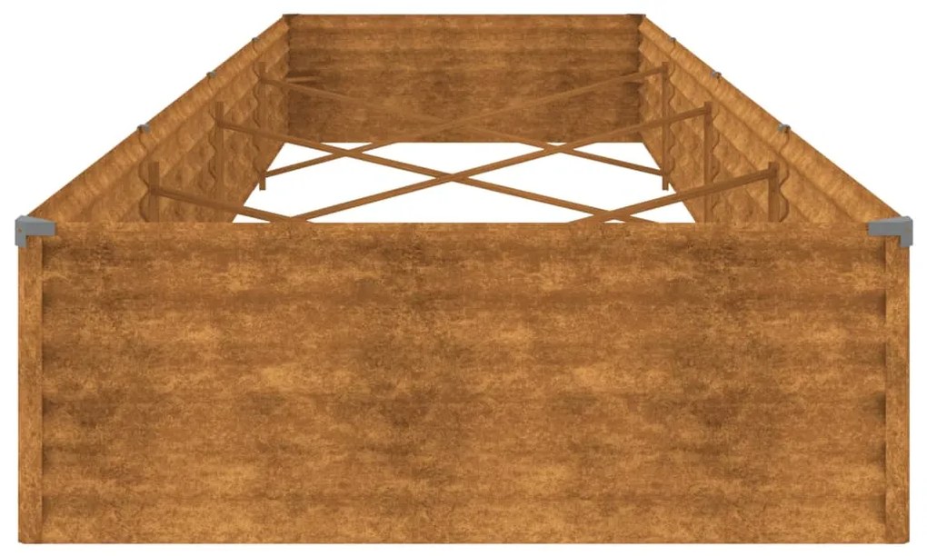 Canteiro elevado de jardim 387x100x36 cm aço corten