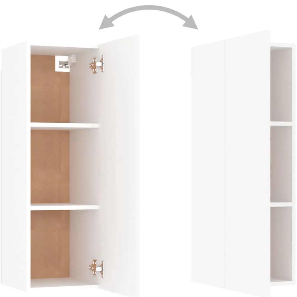 Móveis de TV 2 pcs 30,5x30x90 cm derivados de madeira branco