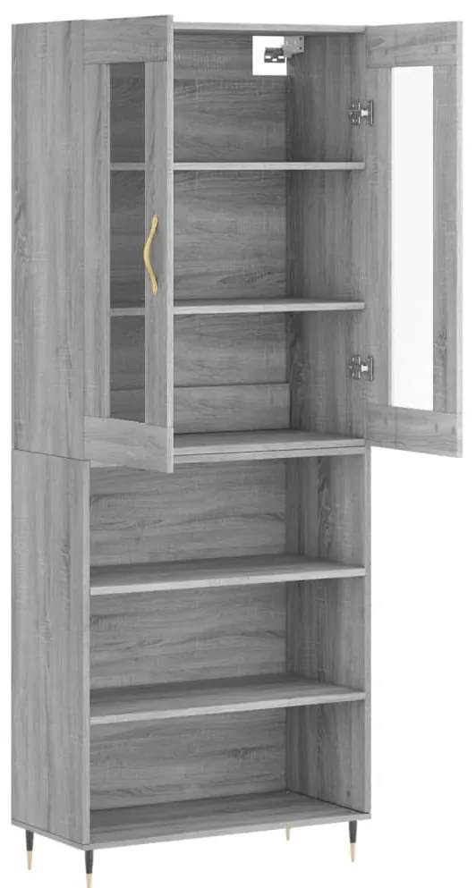 Armário alto 69,5x34x180 cm derivados de madeira sonoma cinza