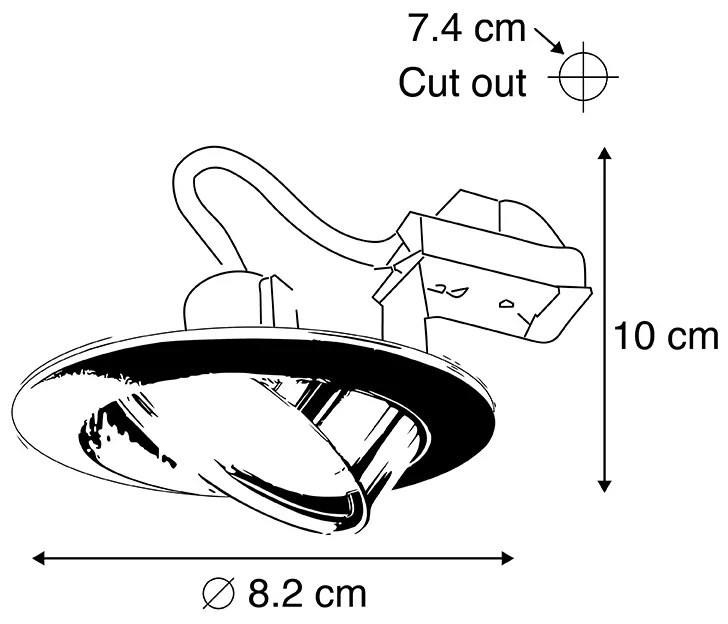 LED Foco embutido inteligente em aço inclinável com Wi-Fi GU10 - Edu Moderno
