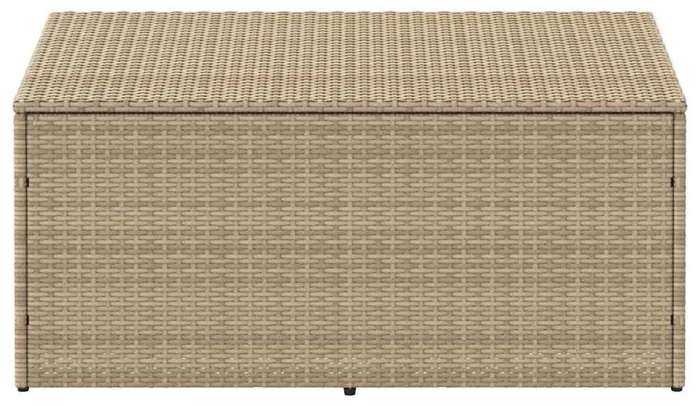 Caixa de arrumação para jardim 110x50x58 cm vime PE Bege