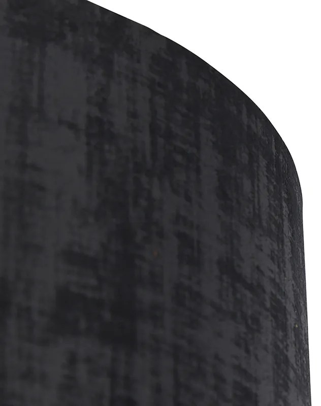 Abajur de veludo preto 50/50/25 Moderno