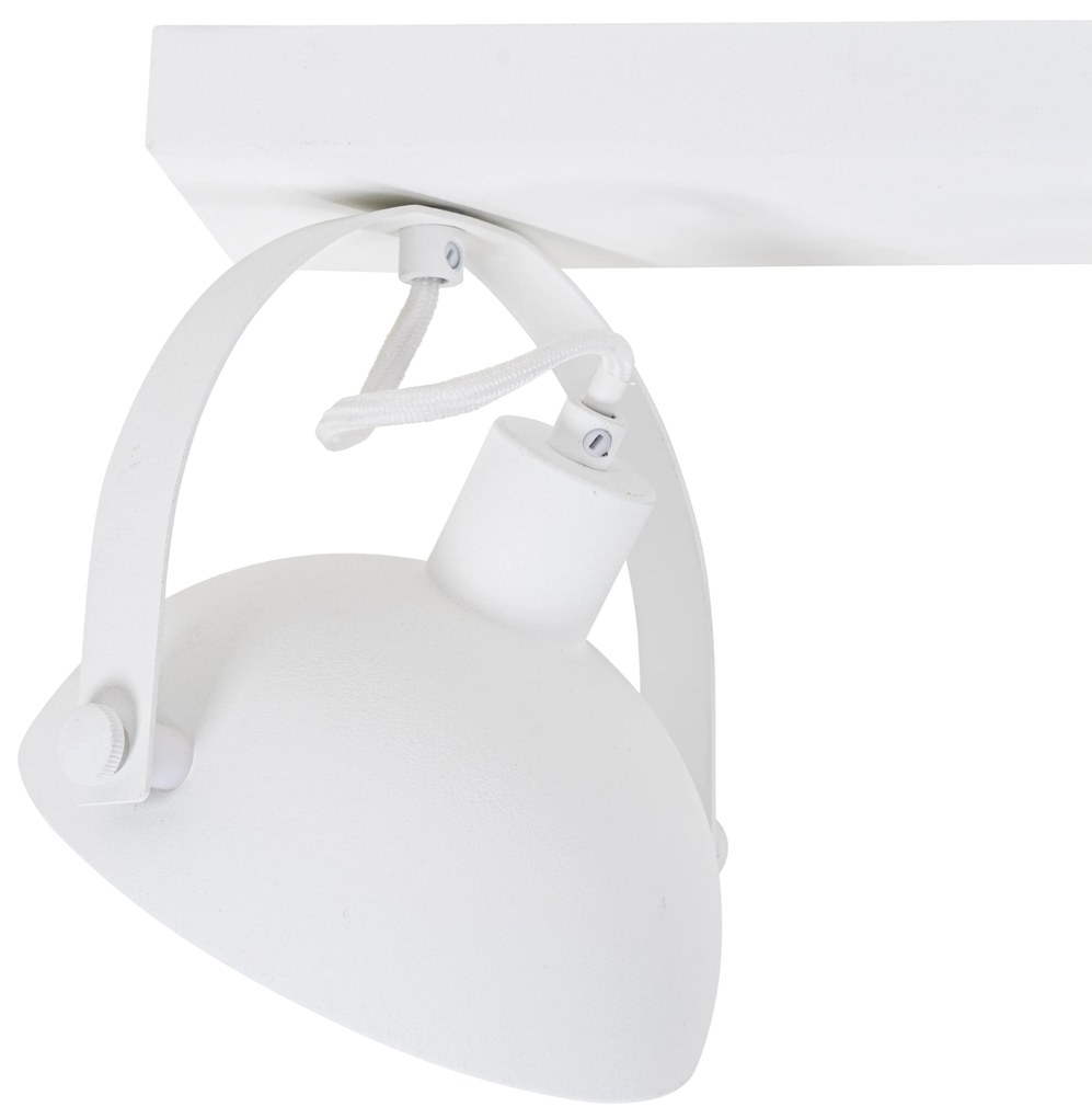 Luminária de teto industrial branca com prateado 2 luzes ajustáveis - Magnax Industrial