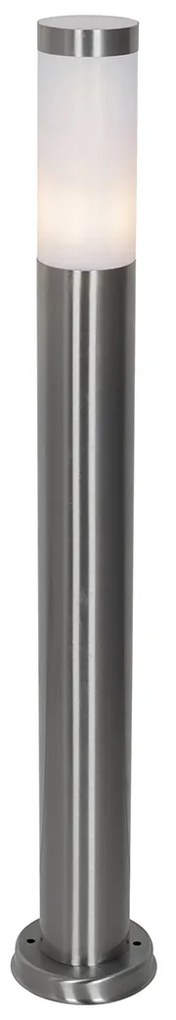Candeeiro de poste exterior moderno em aço com opal 80 cm IP44 - Rox Moderno