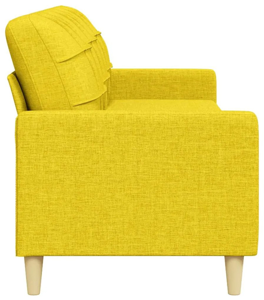 Sofá de 3 lugares 210 cm tecido amarelo-claro