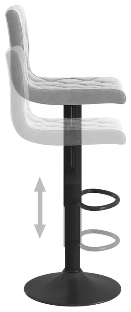 Bancos de bar 2 pcs veludo cinzento-claro