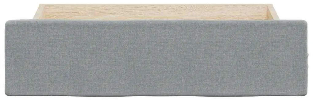 Gavetas de cama 2 pcs derivados de madeira e tecido cinza-claro