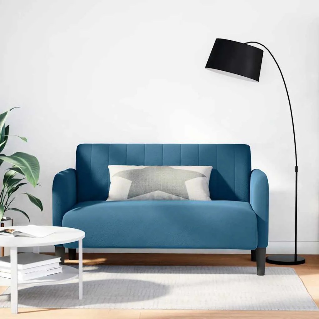 vidaXL Sofá-luvas 109 cm veludo azul