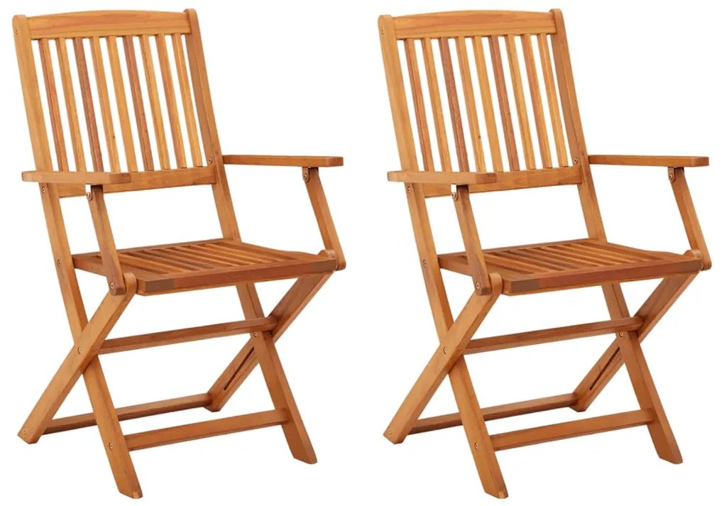 vidaXL Cadeiras de jardim dobráveis 2 pcs eucalipto maciço