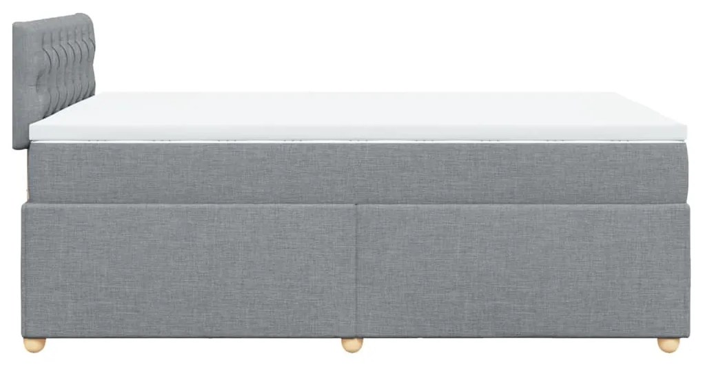 Cama boxspring com colchão 120x190 cm tecido cinzento-claro