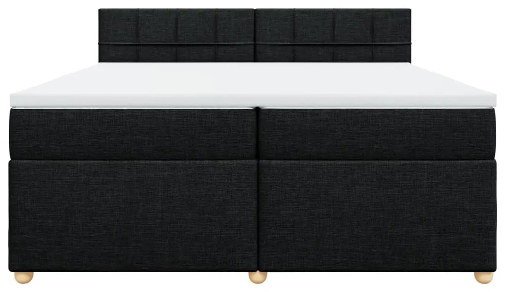 Cama com molas/colchão 200x200 cm tecido preto