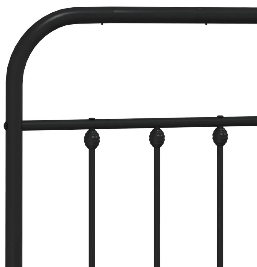 Estrutura de cama com cabeceira 140x190 cm metal preto