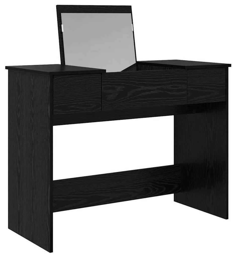 Mesa de Maquiagem com Espelho Preto 100x45x76 cm