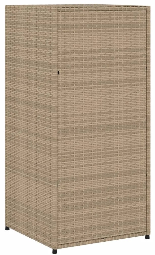 Armário de arrumação para jardim 55x55x111 cm vime PE bege