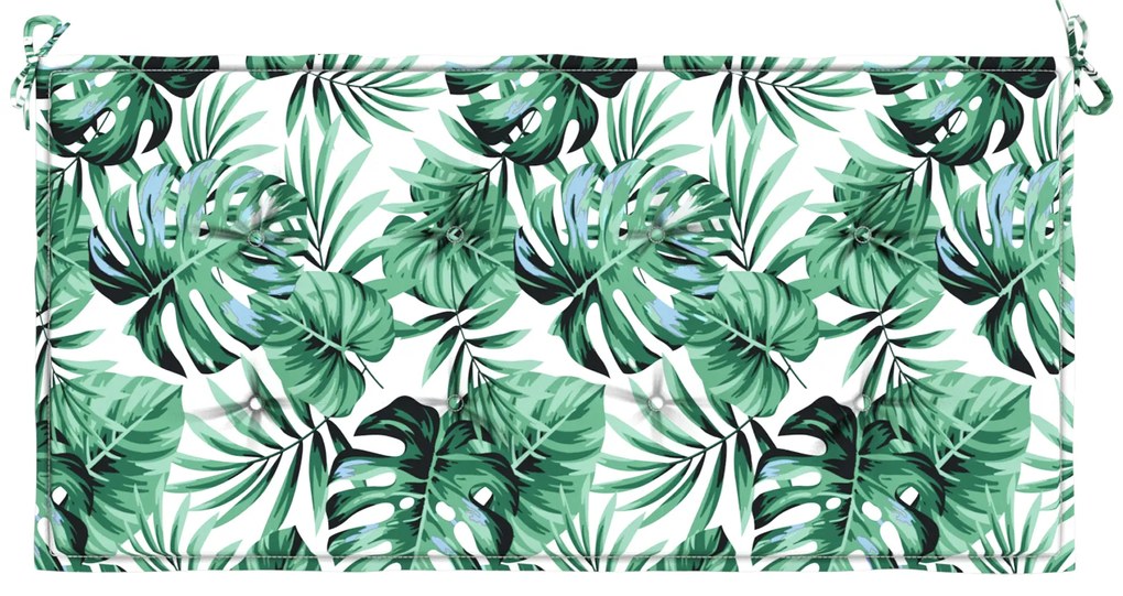 Almofada para Banco de Jardim vidaXL com Estampa de Folhas, 100x50x4 c