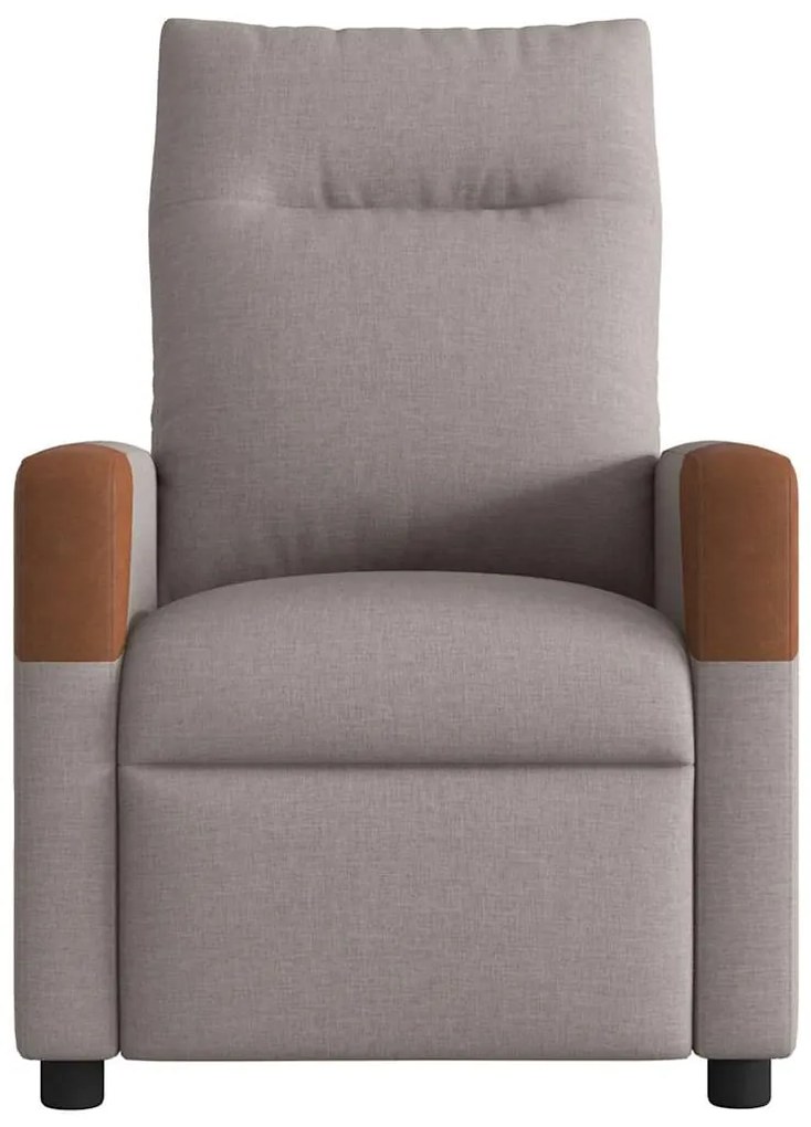 Poltrona de massagens reclinável tecido cinzento-acastanhado