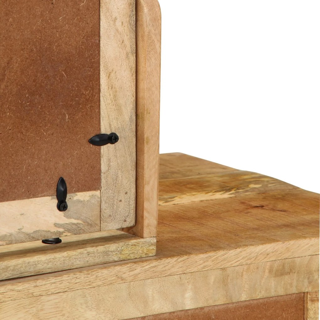 Mesa de Maquilhagem com Espelho Madeira Maciça Mangueira Áspera