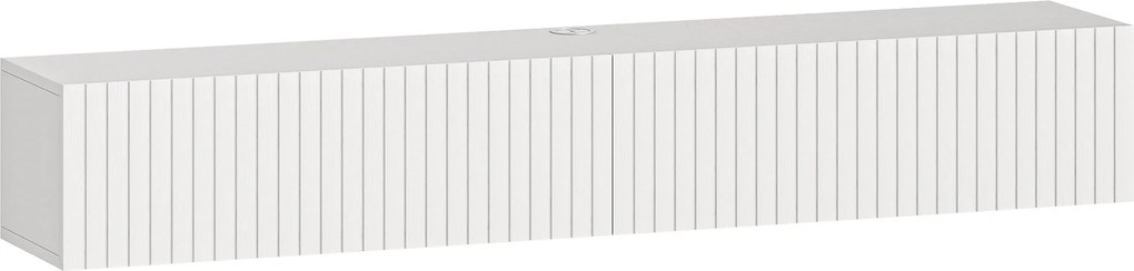 HOMCOM Móvel de TV suspenso 140cm, móvel para TV até 182,88 cm, 2 portas basculantes, 140x25x22cm, branco | Aosom Portugal