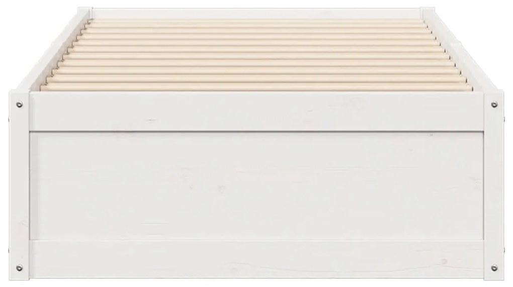 Cama sem colchão 90x190 cm madeira de pinho maciça branco