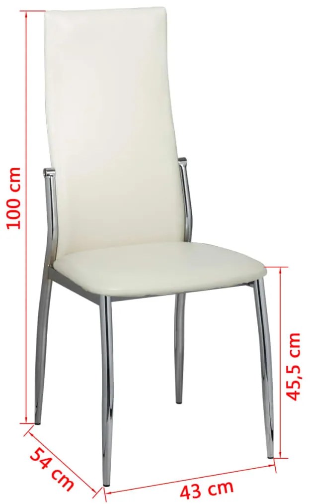 Cadeiras de jantar 6 pcs couro artificial branco