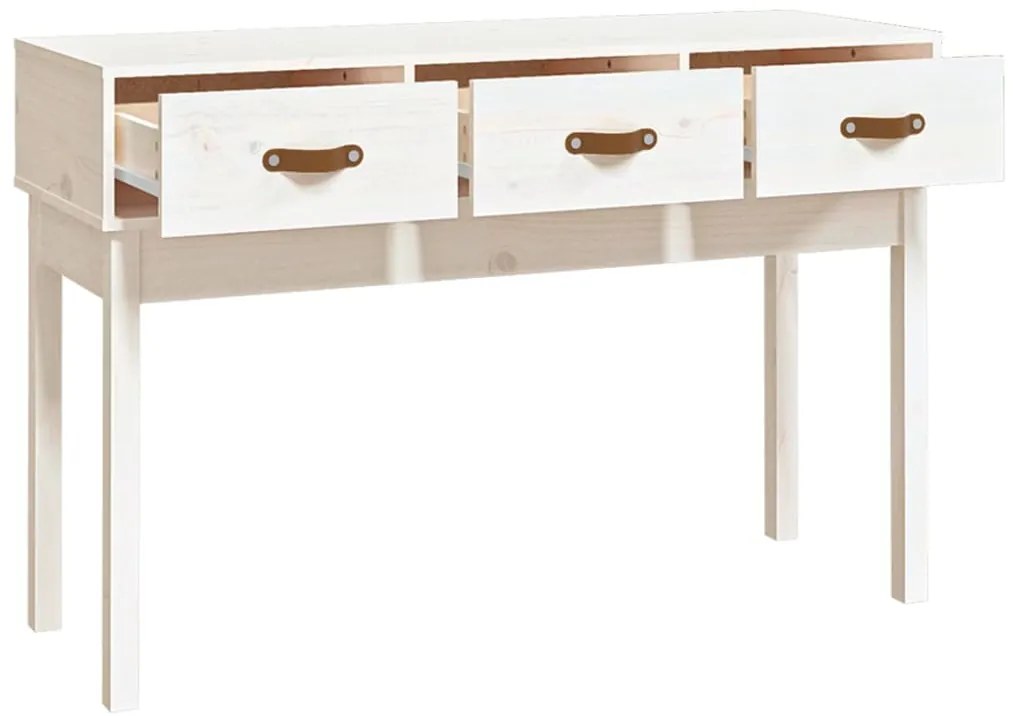 Mesa consola 114x40x75 cm pinho maciço branco