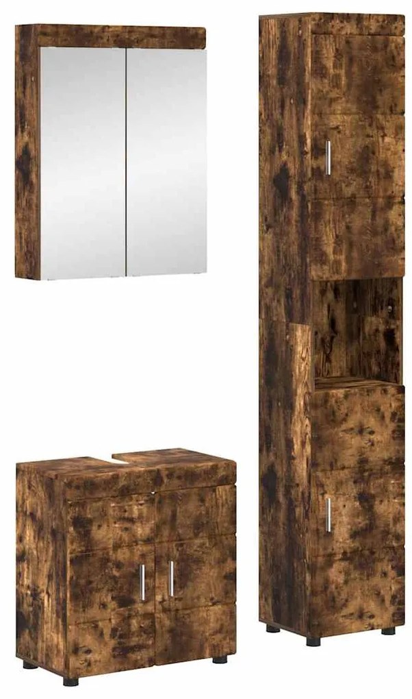 vidaXL Conjunto de Móveis para Banheiro TULUM Carvalho Defumado