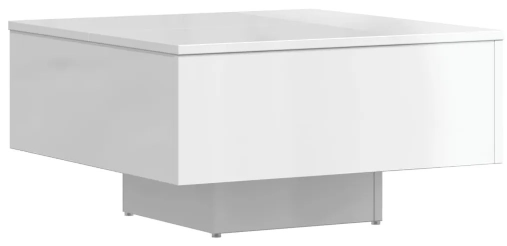 Mesa de centro 60x60x31,5 cm contraplacado branco brilhante