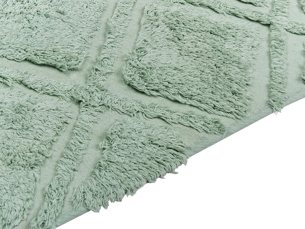 Tapete em algodão verde 140 x 200 cm HATAY Beliani