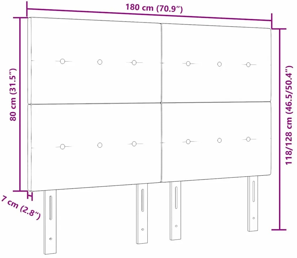 Cabeceira LED cinza escuro, 90 cm, em tecido.