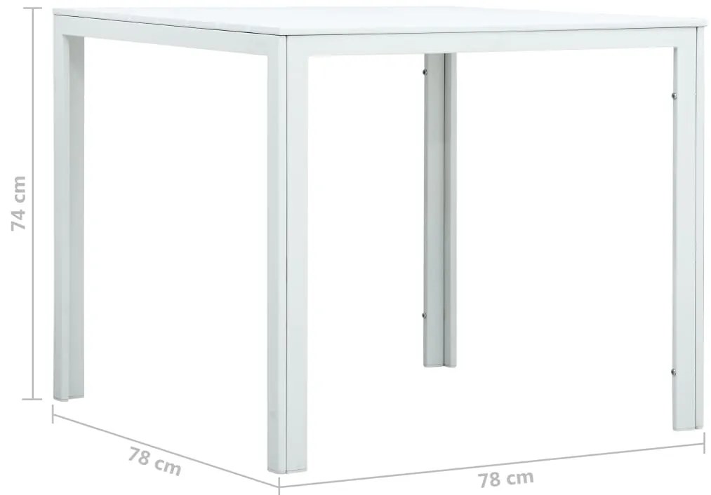 Mesa de centro 78x78x74 cm PEAD aspeto madeira branco
