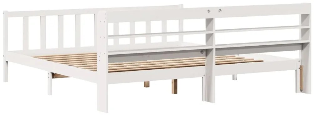 Cama sem colchão 180x200 cm madeira de pinho maciça branco