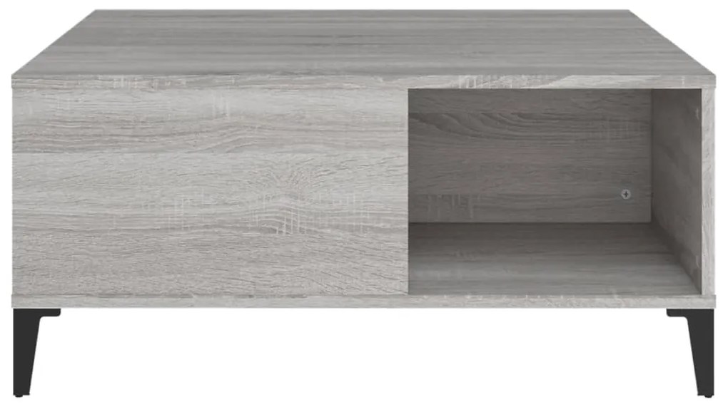 Mesa de centro 80x80x36,5 cm derivados madeira cinzento sonoma