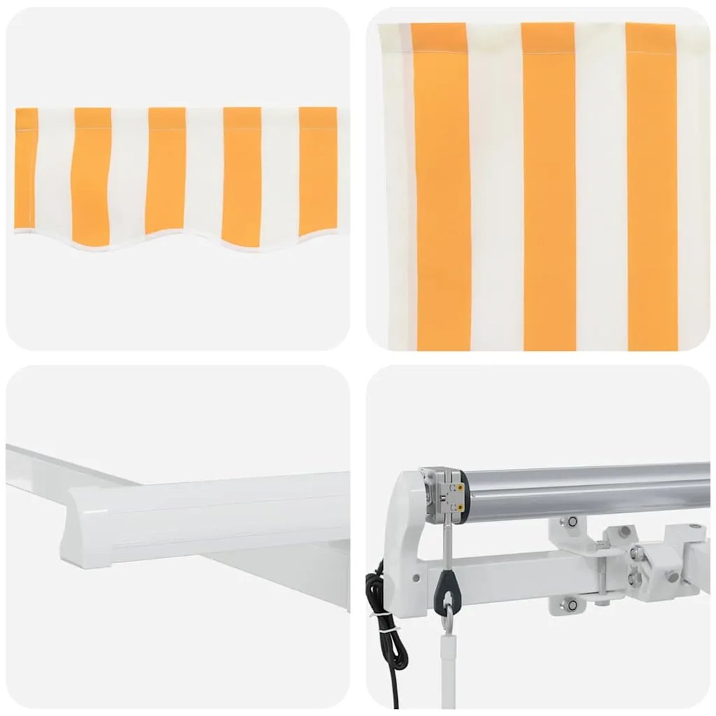 Toldo Retrátil Manual Amarelo e Branco