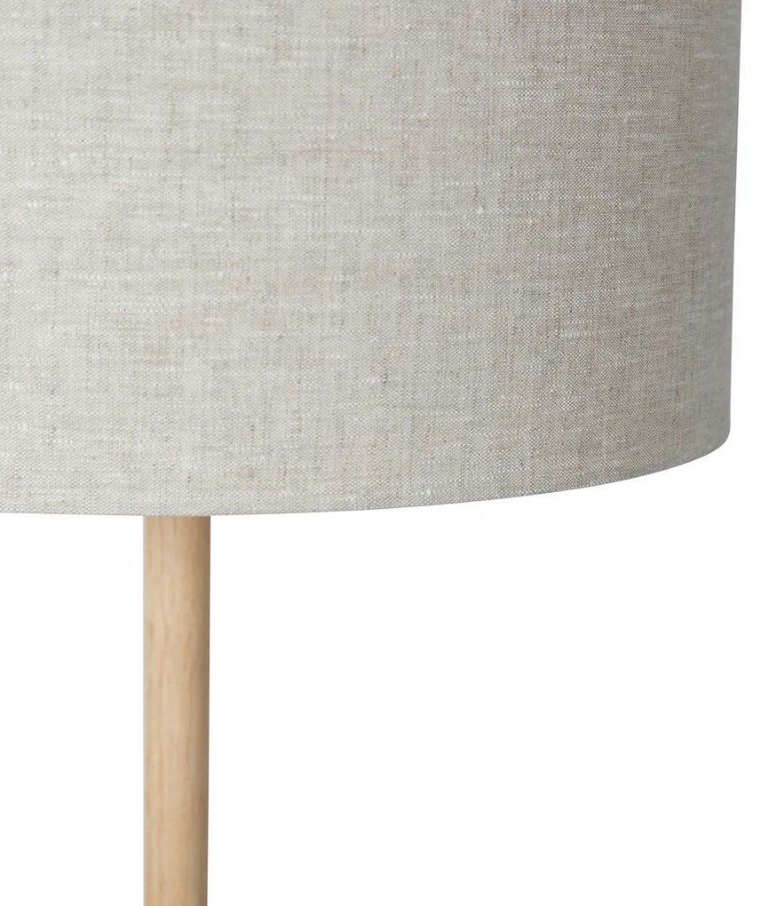 Candeeiro de pé rústico em madeira com abajur castanho claro - Mels