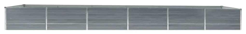 Canteiro elevado de jardim aço galvanizado 480x80x45cm cinzento