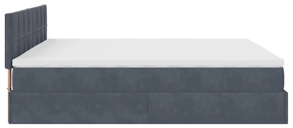 Estrutura de cama otomana com colchão 160x200cm cinzento escuro